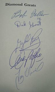   Book DIAMOND GREATS Signed Bob Feller, Gaylord Perry + 3, 1st Edition