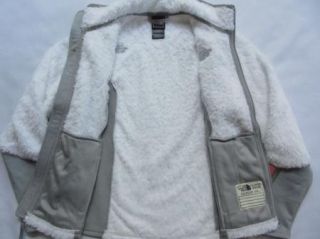 North Face Girls Blizzard Fleece Jacket M Med 10 12 White Grey Super 