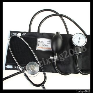 Blood Pressure Cuff Stethoscope Sphygmomanometer Kit New