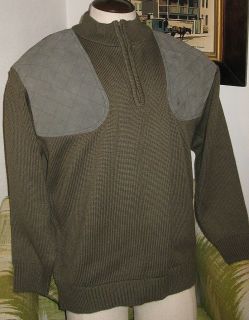 Bob Allen Shooting Sweater XL 52 Olive Green Wool Acrylic Hunting 