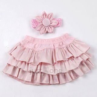 Baby Girls 3 Layers Ruffle Bloomers Nappy Cover Pant Skirt Flower 