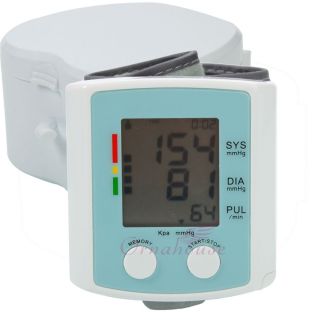 U60AH Automatic Wrist Blood Pressure Monitor & Heart Beat Meter Color 