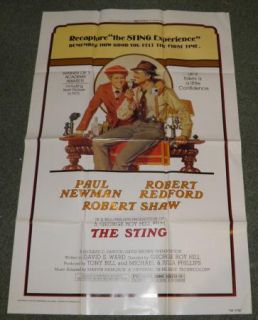   The Sting One Sheet Movie Poster Robert Redford Paul Newman