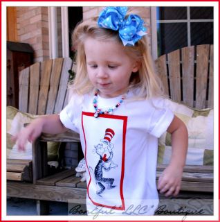 BonEful RTS Boutique Girl Boy 2 3 New Dr Seuss Cat in The Hat Top 