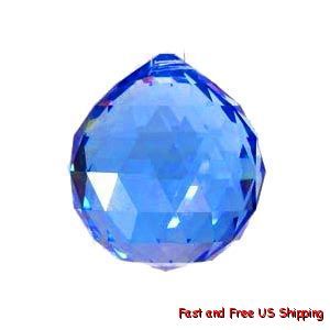 30mm Blue Crystal Ball Prisms Chandelier Suncatchfeng Shui Home Decor 