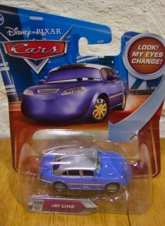 Disney Cars Jay Limo Leno Blue Car w Changing Eyes New