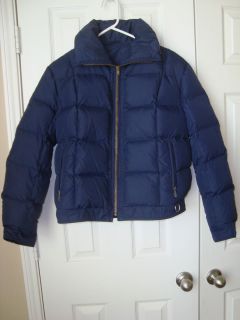 Bogner Ladies Navy Blue Puffer Ski Jacket Coat, with hood, Goose Down 