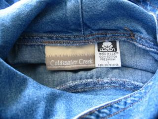 COLDWATER CREEK Soft Blue Denim Cowl Neck Long Dress L / Large