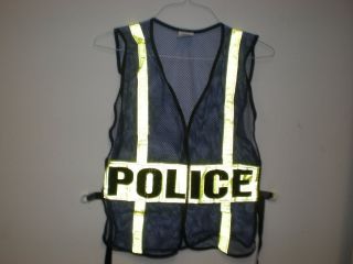 Police Reflective Safety Vest Blue Mesh Iron Horse Safety Specialties 