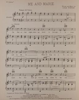   Music Cole Porter Jubilee 1935 Mary Boland Piano Vocal Chords