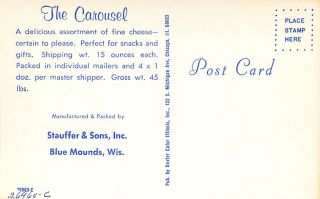   Postcard Stauffer Son Carousel Blue Mounds Wis Dexter No 66235