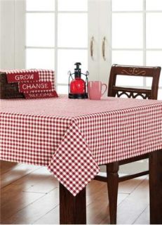 Red Gingham Red and White Check Tablecloth Cloth 203cm x 152cm 100 