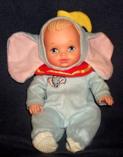 Water Babies Dumbo Baby Doll 1990 Vintage Lauer Toys 13 Blonde Blue 