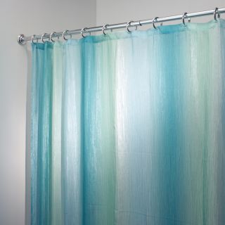 InterDesign Cloth Shower Curtain Ombre Blue Green New