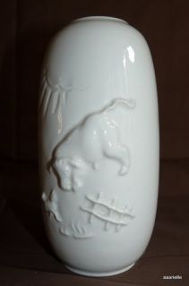 Vase Blanc Porcelaine Bode Willumsen Royal Copenhagen Paysans Vache 