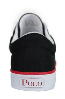 Polo Ralph Lauren Mens Shoes Bolingbrook Black Canvas Sneakers Sz 9 M 