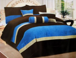 suede stripes comforter set bed in a bag queen size