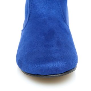   Slouchy Tassel Cuff Knee High Slip in Flat Boots Blue AllSz