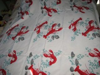   Lobster Clams 1950s Tablecloth Weil Durse 52 x 51 Bogdanovich
