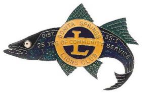 Fish Pin Bonita Springs District 35 I 25th Anniversary Lions Club Pins 