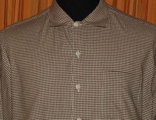Polo Ralph Lauren Bonnard Long Sleeve Brown White Checkered Shirt Mens 