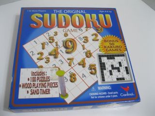 SUDOKU Original Board Game NEW 100 puzzles ages 8 wood pieces timer 50 