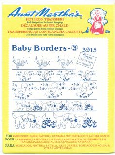 Baby Borders 3 Retired Aunt Marthas Hot Iron on Embroidery Transfers