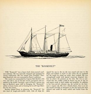   Roosevelt Three Mast Auxilary Schooner Arctic Exploration Bartlett