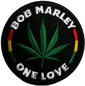 description brand new licensed bob marley iron on patch size 3