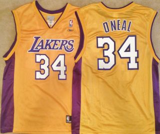 Shaquille Shaq ONeal Los Angeles Lakers Yellow Mens Jersey 34