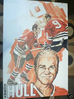 Bobby Hull Chicago Black Hawks Original 1970 Poster