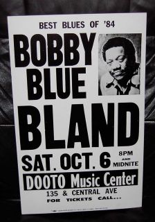 Bobby Blue Bland 1984 Poster Dooto Music Center Compton Calif