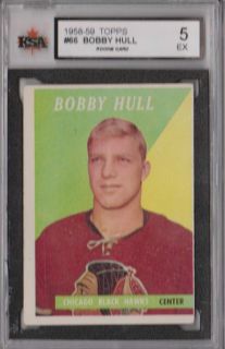  Bobby Hull 1958 59 Topps 66 Rookie KSA 5