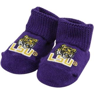 LSU Tigers Infant Embroidered Gift Box Booties Purple