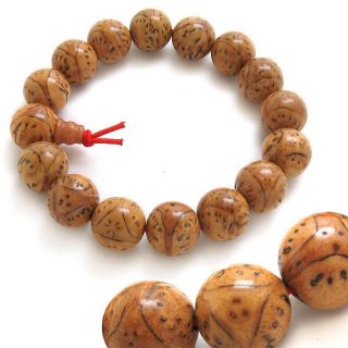 Big Tibetan 15 Dragon Eye Bodhi Seed Buddhist Prayer Beads Wrist Mala 