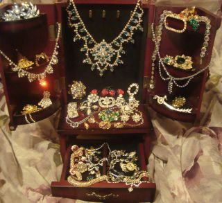   High End Rhinestone Jewelry Lot Weiss Juliana Husar Boucher