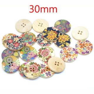   Wood Painting Sewing Buttons Scrapbooking 30mm Knopf Bouton