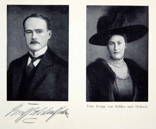 1914 Print Portraits Gustav Krupp Bohlen Halbach Wife German Friedrich 
