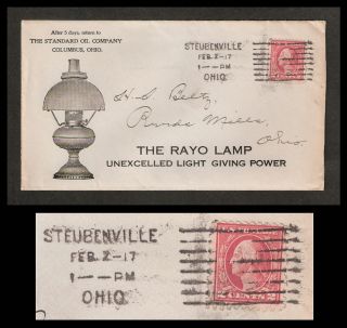 1917 Steubenville, Ohio Standard Oil Company Rayo Lamp Illustrated Ad 