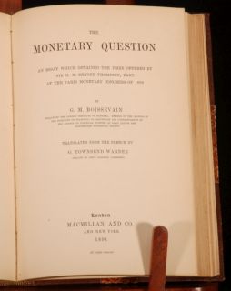 1891 Monetary Question Bimetallism G Boissevain First