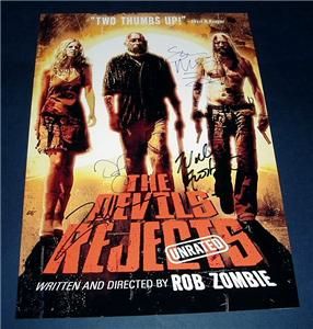 THE DEVILS REJECTS CAST X4 PP SIGNED POSTER 12X8 Rob Zombie & Sheri 