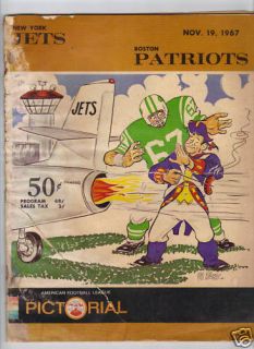 11 19 67 Boston Patriots vs New York Jets Program