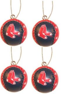 Boston Red Sox MLB Baseball Set of 4 Baseball Shaped Christmas 