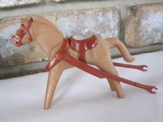 Playmobil Western Stagecoach 3245 Tan Horse with Harness Blind Bridle 