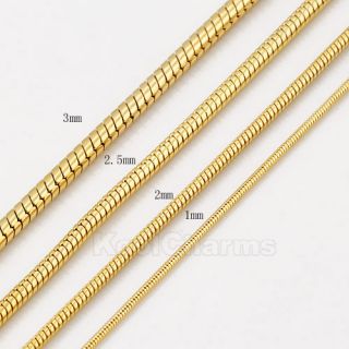 Options Men Women Snake Bone 18K Yellow Gold Filled Necklace Chain 