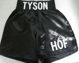 Iron Mike Tyson Autographed/Signed Black Boxing Trunks PSA/DNA