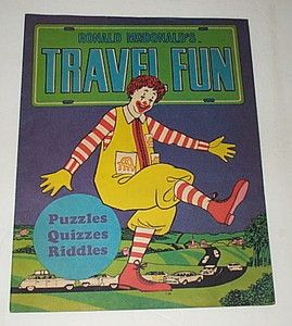 1960s Ronald McDonald McDonalds Travel Fun Book Unused