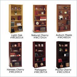   Series C 5 Shelf Open Double Wood Natural Cherry Bookcase