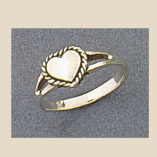 Sterling Silver Heart Rope Southwestern Ring Sizes 4 9