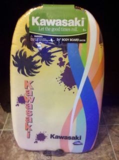 Kawasaki 26 EPS Body Board Surf with Tether Beige Palm Tree Boogieboa 